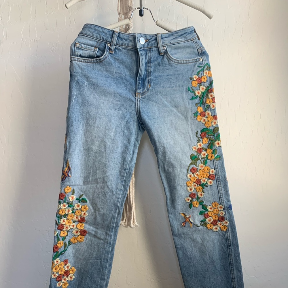Free people straight leg wedge jeans